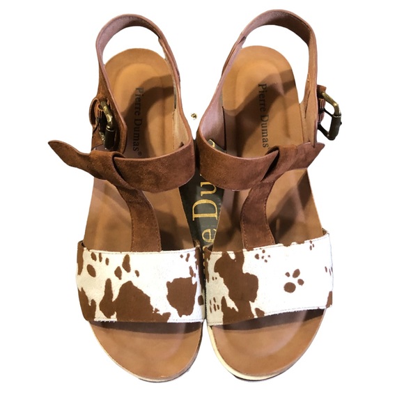 Pierre Dumas Shoes - Pierre Dumas• Cow Print Design Platform Sandals